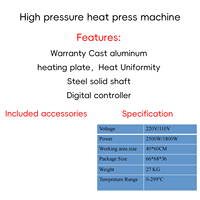 Presse à chaud haute pression 40x60cm, modèle pivotant, équipement d'impression par transfert numérique de qualité industrielle