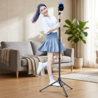 2026 B18 2.1m Uitschuifbare Selfie Stick met Stabiele Tripod Stand van Aluminium Legering, Afneembare Telefoonhouder voor Buiten Live Streaming