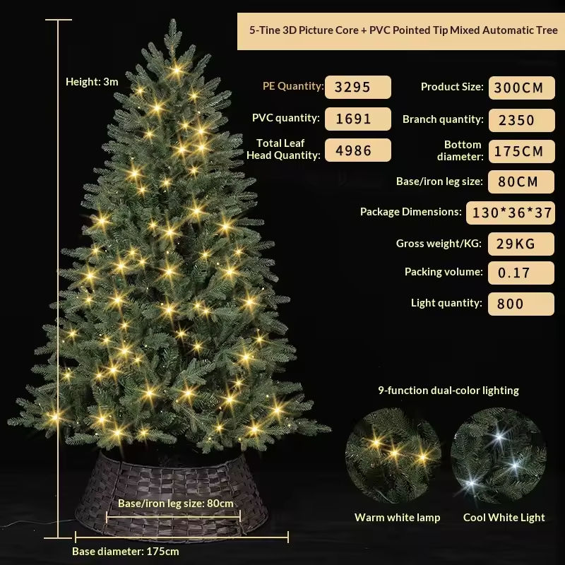 3 mètres, 2350 branches, 800 lumières