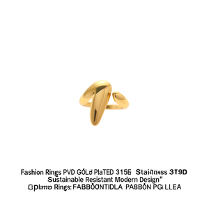 Fashion <b>Rings</b> PVD Gold Plated 316L Stainless Steel Sustainable Resistant Modern Design - Product Image 2