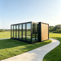 Casa Contenedor Prefabricada de Estructura de Acero Resistente con Extensión de Habitación Deslizante y Módulo de Vivienda Panorámico de Vidrio en Venta