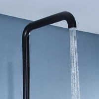 Colonne de douche de plage autoportante en acier inoxydable, système de douche extérieur, robinet à montage au sol, design moderne
