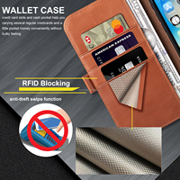 Étui de téléphone portable pliable en cuir PU véritable avec protection d'écran pour 16 Pro Max Aarons