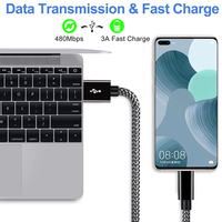 Harga Pabrik Kabel Data Pengisian Cepat 3A untuk Ponsel Komputer Universal Kabel C Port Cable USB
