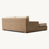 Chaise longue de luxe moderne en rotin imperméable pour piscine avec lit de repos extérieur pour la plage