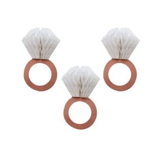 Decoración para Bodas y Fiestas: Adornos Colgantes de Bola de Papel con Diseño de Anillo de Diamantes en Oro Rosa y Panal de Abeja - Product Image 5