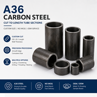 Separador de Tubos de Acero al Carbono 1045 Mecanizado por CNC, Diámetro Exterior 38 x 3 mm x 120 mm, Tratamiento de Superficie con Óxido Negro, Modelo PTM-0459