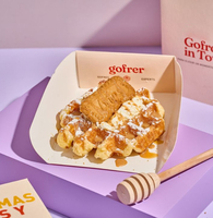 Boîte à gâteaux sur bâtonnet en carton alimentaire personnalisée, jetable, découpée à la forme, pour desserts et snacks