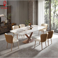 Table de Salle à Manger Complète en Pierre Frittée Abordable, 6 Places, Meubles Chinois, 4 ou 6 Places, Mobilier de Cuisine, Designs pour Restaurants
