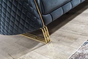 Winforce lujo moderno hecho a mano Terciopelo Azul 3 asientos sofá conjunto Suite diseños sala de estar sofá conjunto muebles - Product Image 3