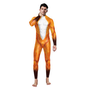 Combinaison verte en forme <span class=keywords><strong>de</strong></span> tigre, renard, girafe, Animal, impression 3D, combinaison Sexy, manches longues, discothèque, Bar, Cosplay, Costumes <span class=keywords><strong>de</strong></span> fête d'halloween - Product Image 3