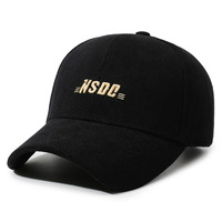 Casquette de baseball en velours côtelé avec broderie de lettres et visière incurvée pour femme, mode printemps-automne, polyvalente, chapeau de soleil décontracté