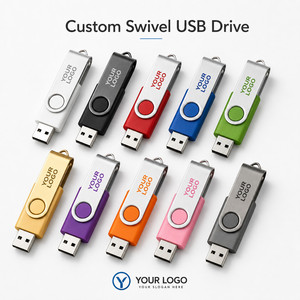 แฟลชไดรฟ์ USB หมุนได้ 360 องศา พร้อมโลโก้สั่งทำ สำหรับของขวัญส่งเสริมการขายทางธุรกิจ  ความจุ 64GB 32GB - Product Image 1