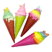 Juguete de Simulación de Resina de PU Colorido, Tipo Squishy de Helado Pequeño de Rebote Lento, para Exhibición, Decoración de Fiestas