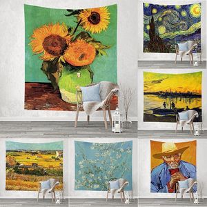 Van Gogh Huile <span class=keywords><strong>florale</strong></span> Impression numérique <span class=keywords><strong>Tapisserie</strong></span> murale Décoration pour salon et <span class=keywords><strong>chambre</strong></span> à coucher Tenture murale tissée à la main - Product Image 2