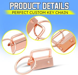 Uxney - Abrazaderas de llavero de 1 pulgada en oro rosa con anillas divididas para la fabricación de correas de muñeca, cordones, etiquetas para bolsos y proyectos de bricolaje - Product Image 3