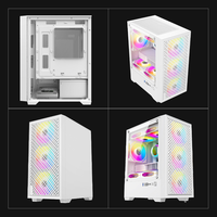 Boîtier PC haute densité avec support de refroidissement liquide 240 mm, verre trempé, format MATX, pour bureau
