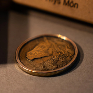 Anno cavallo moneta da collezione in metallo artigianato personalizzato 3d laser inciso medaglie e monete in ottone animale sfida acquistare moneta cavallo per regalo - Product Image 4