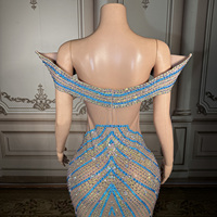 Robe élégante Novance Y5719 bleu ombré avec strass découpés, robe de soirée pour femme, Vestidos Elegantes Para Mujer Fiesta De Noche