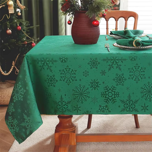 Mantel de Navidad Rectángulo Jacquard Patrón de copo de nieve Mantel <span class=keywords><strong>Manteles</strong></span> resistentes al agua para comedor Vacaciones - Product Image 5
