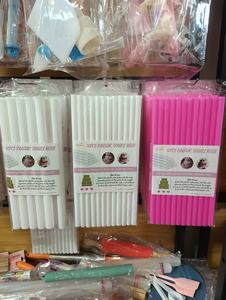 Lot de 12 tiges de <span class=keywords><strong>support</strong></span> de gâteau de mariage en plastique, longueur 50cm*1.1cm, pour empilage de gâteaux, outils de pâtisserie DIY - Product Image 1