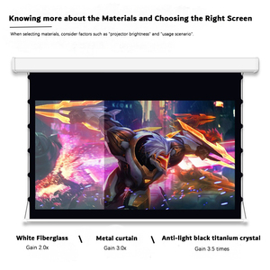 <span class=keywords><strong>Écran</strong></span> <span class=keywords><strong>de</strong></span> <span class=keywords><strong>projection</strong></span> <span class=keywords><strong>motorisé</strong></span> ALR à tension par languettes, compatible 4K 1080P 3D, <span class=keywords><strong>sans</strong></span> <span class=keywords><strong>fil</strong></span>, boîtier en fer pour home cinéma - Product Image 4