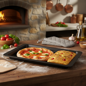 Padella per Pizza e Focaccia 42x29x2.5 cm per cuocere deliziose pizze in stile napoletano e focacce italiane - Product Image 3