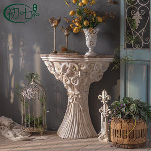 European Style <b>Console</b> <b>Table</b> <b>Marble</b> <b>Top</b> Handmade Foyer Decor Entryway Side <b>Table</b> - Product Image 2