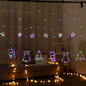 人気デザイン3.5mクリスマスカーテンLEDライト星型クリスマスデコレーションadornos de navidad