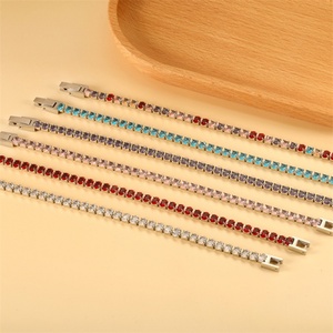 High End Diamond Link Chain Jewelry Stainless Steel Oval Zircon Tennis Chain <b>Bracelets</b> - Product Image 2