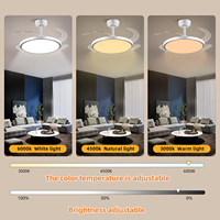 Ventilateur de plafond encastré rétractable de 42 pouces avec lumière, moteur DC à haut débit d'air, 6 vitesses, 3 CCT, dimmable pour bureau et salon
