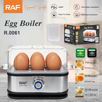Cuiseur à œufs électrique RAF à arrêt automatique, capacité 6 œufs, pour œufs pochés ou durs, plaque en acier inoxydable R.0061, pour le petit-déjeuner à la maison