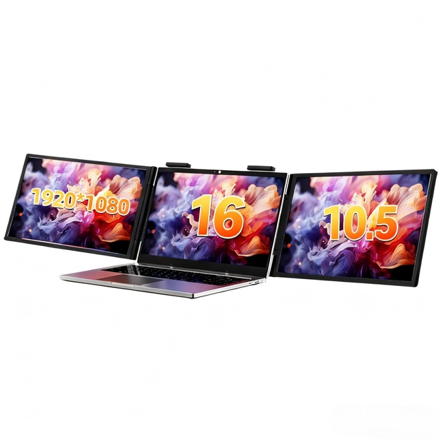 New 16-Inch Three-Screen 10.5-Inch IPS LCD Gaming Laptop Intel I7 12th Gen WiFi 6 RJ45 Metal US Plug English Keyboard Wireless