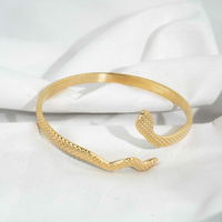 Bracelet jonc torsadé simple et tendance en forme de serpent ouvert pour femme, couleur or rose