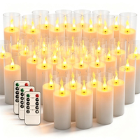 Flammenlose LED-Kerzen Handgefertigt Matt-Finish Dimmbar Batteriebetrieben Fernbedienung Timer Realistisch Flackernde Säulenform