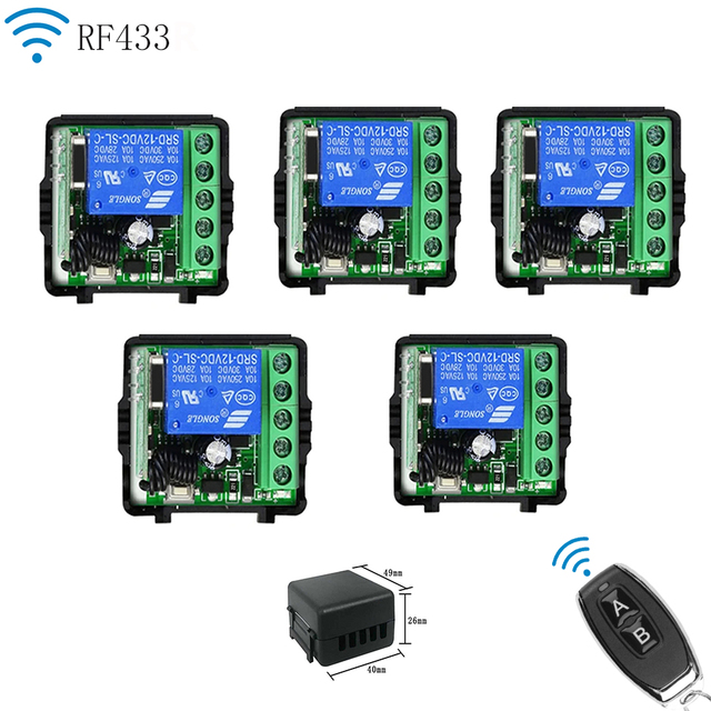 1 Channel 433MHz RF Wireless Relay Switch Receiver Module 12V Home Automation NFC Network Remote Control Switch 10A 220V/24V