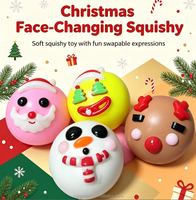 Jouet anti-stress de Noël Ugly-Buddy en PVC et mousse expansée, série à presser, à rebond lent, Père Noël en forme de boulette vapeur, pour fêtes, 5-14 ans