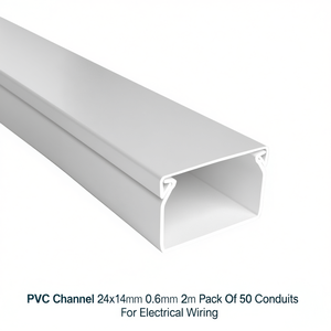 รางพีวีซี 24x14 มม. หนา 0.6 มม. ยาว 2 ม. แพ็ค 50 ชิ้น สำหรับเดินสายไฟ - Product Image 2