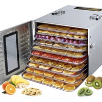 Déshydrateur Alimentaire Électrique en Acier Inoxydable à 10 Plateaux pour Fruits et Légumes, Petit Modèle Domestique