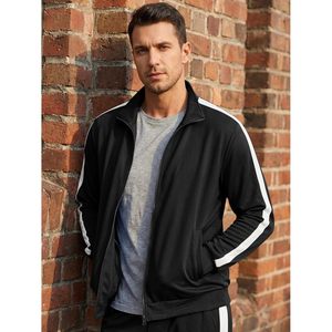 Men's Track Suit 2 Piece Full Zip Sweatshirt And <b>Joggers</b> Sporty Breathable Outfit Set For Adults - Product Image 4