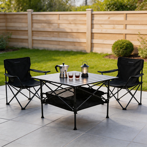 Navyice Adjustable Aluminum Camping Table Matte <b>Paint</b> Folding Slat Top Picnic Table With Storage Wholesale - Product Image 1