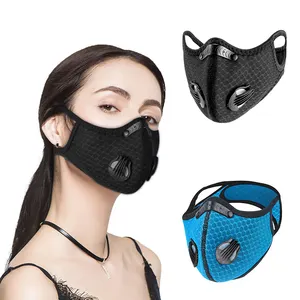 Máscara facial para treinamento de poeira, máscara de treino esportiva com filtro de carbono para corrida e ciclismo, motocicleta com válvula de filtro