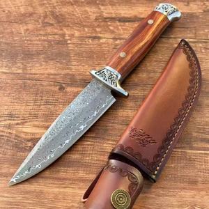 Cuchillo de Camping de Hoja Fija de Acero Inoxidable de Alta Calidad Flower Shadows, 200 cm, Punta Recta, Mango de Madera, DIY OEM - Product Image 5