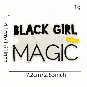 Atacado: Patch Bordado de Desenho Animado de Menina Afro Mágica para DIY em Chapéus, Mochilas e Jaquetas - Product Image 5