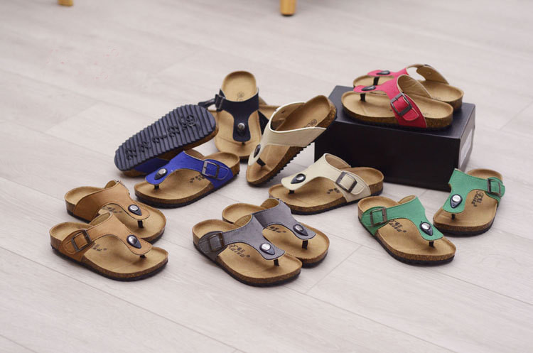 2021 Children Cork Slippers Fashion Summer Slides Sandals Anti-slip Casual Kids Shoes