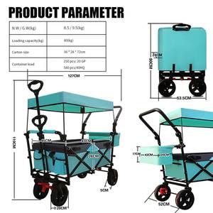 รถเข็นเด็กพับได้ทำจากสแตนเลสสตีล2025พร้อมหลังคารถเข็นชายหาดปรับแต่งได้ - Product Image 2