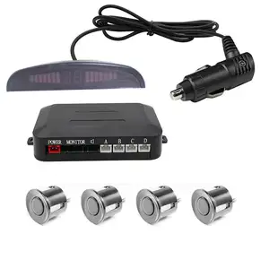 Hot selling small crescent reverse radar LED LCD buzzing voice wireless 4/6/8 in car rearview