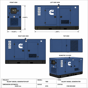 Générateurs diesel silencieux à refroidissement par eau triphasés AC avec moteur Cummins UK Perkins 50 kVA 100 kVA 200 kVA 300 kVA 500 kVA 100 kW 200 kW - Product Image 6