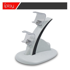 Dual USB estación de carga adaptador de puertos y <span class=keywords><strong>Cargador</strong></span> rápido para <span class=keywords><strong>PS4</strong></span> <span class=keywords><strong>Joystick</strong></span> controlador de juego doble <span class=keywords><strong>cargador</strong></span> blanco y negro - Product Image 3