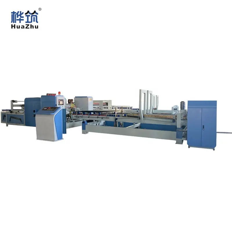 Automatic Corrugated Cardboard Folder Gluer Stitcher Machine Folding Gluing Stapling Carton Box Machine